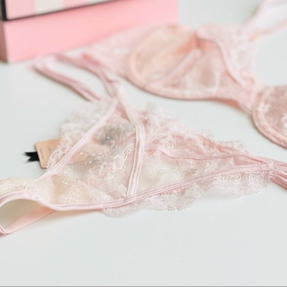 DESIGNER Victoria’s Secret 34C MEDIUM pink bra set - Picture 4 of 7